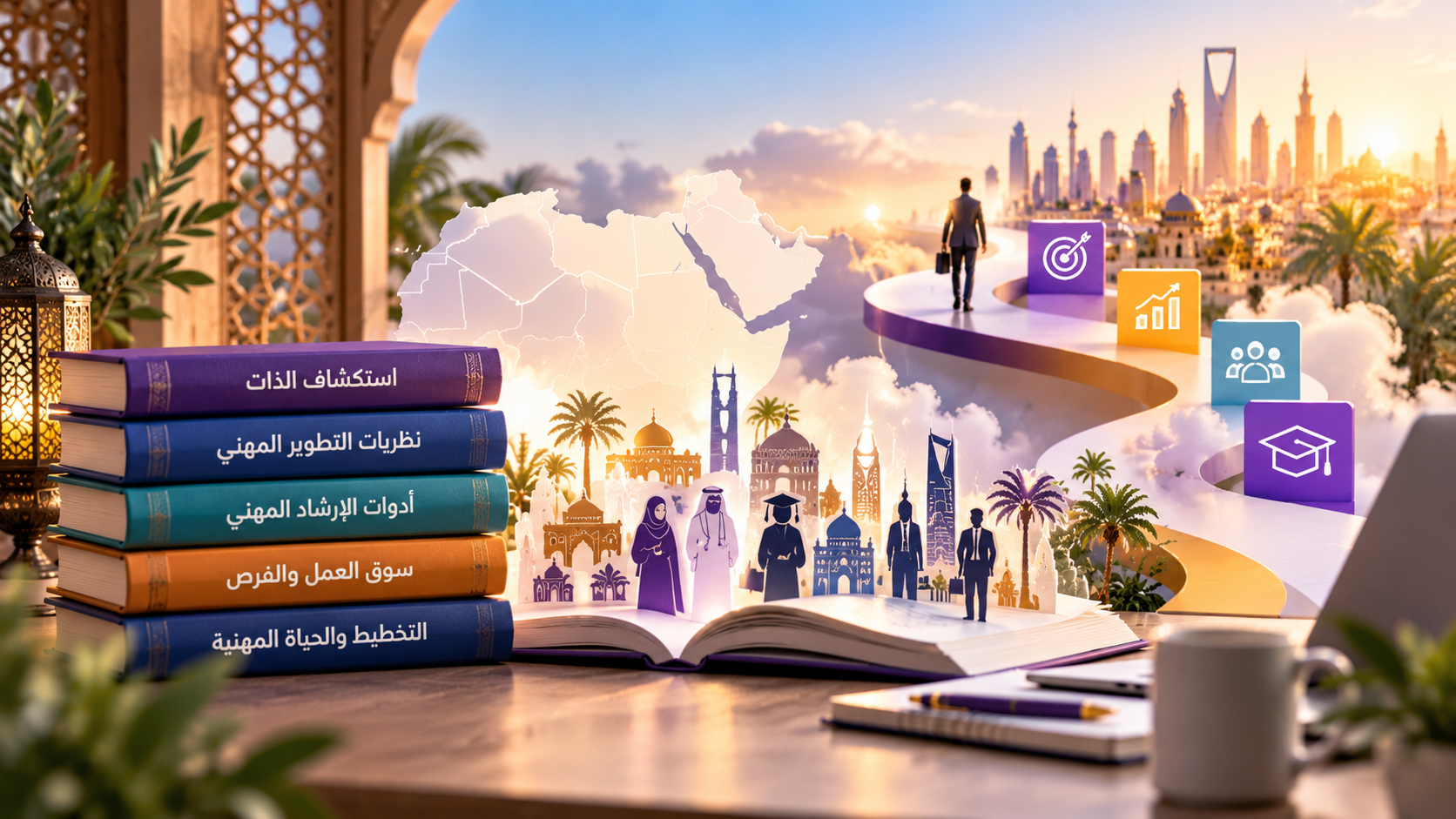 مشهد تعليمي عربي عن تطوير المسار المهني والإرشاد والتوجيه